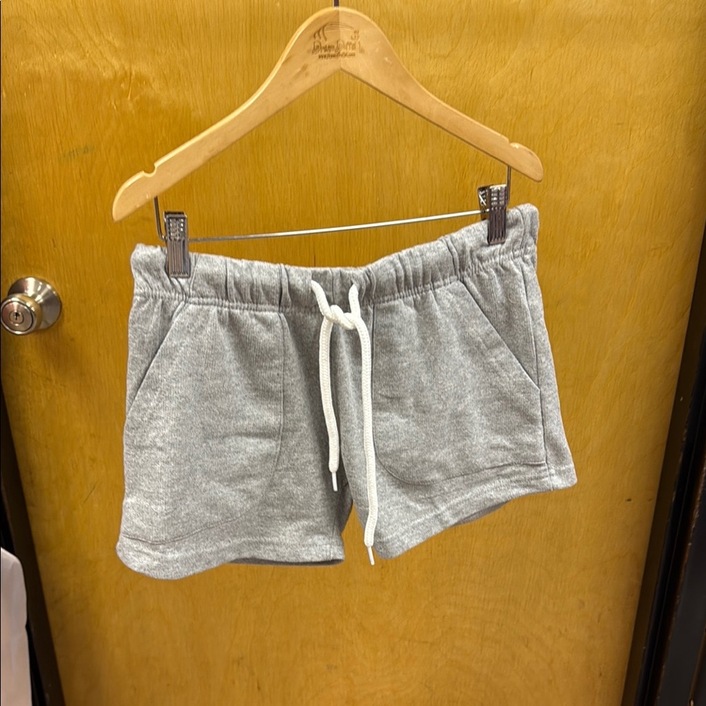 Gray Athletic Shorts with Drawstring Waistband